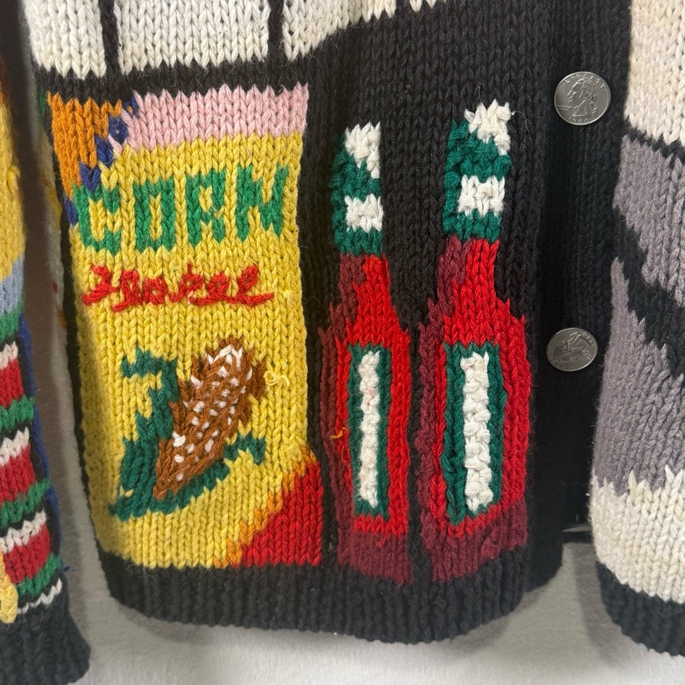 VTG 1990 The Eagle’s Eye General Store Groceries Cola Women’s Cardigan Size L - Picture 3 of 12